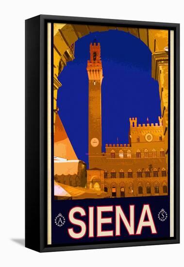 Tower in Siena Italy 2-Anna Siena-Framed Premier Image Canvas