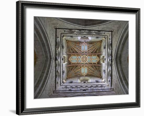 Tower Lantern Ceiling, St. Davids Cathedral, Pembrokeshire National Park, Wales-Peter Barritt-Framed Photographic Print