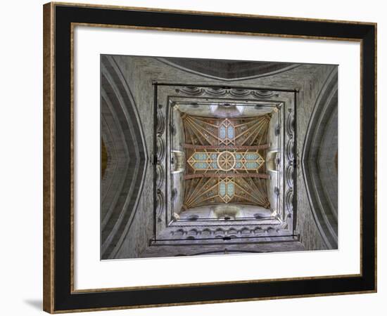 Tower Lantern Ceiling, St. Davids Cathedral, Pembrokeshire National Park, Wales-Peter Barritt-Framed Photographic Print