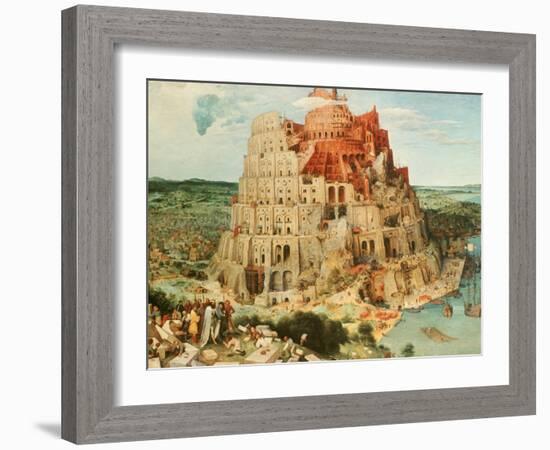 'Tower of Babel', 1563. Artist: Pieter Bruegel the Elder-Pieter Bruegel the Elder-Framed Giclee Print