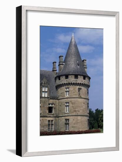 Tower of Bonnefontaine Castle, Antrain, Brittany, France-null-Framed Giclee Print