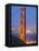 Tower of Golden Gate Bridge and San Francisco at Dusk-Julie Eggers-Framed Premier Image Canvas