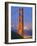 Tower of Golden Gate Bridge and San Francisco at Dusk-Julie Eggers-Framed Photographic Print