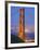 Tower of Golden Gate Bridge and San Francisco at Dusk-Julie Eggers-Framed Photographic Print