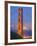 Tower of Golden Gate Bridge and San Francisco at Dusk-Julie Eggers-Framed Photographic Print