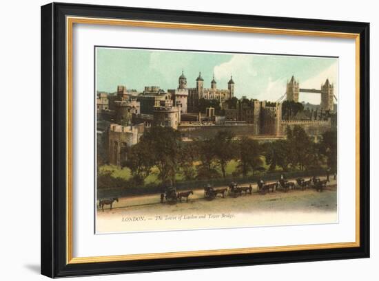 Tower of London and Bridge, London, England-null-Framed Art Print