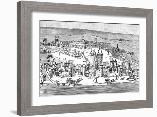 Tower of London, C1543-Anthonis van den Wyngaerde-Framed Giclee Print