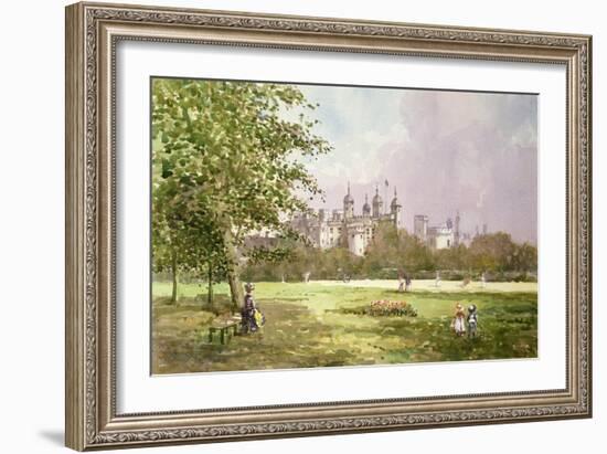 Tower of London from Trinity Square, 1890's-John Sutton-Framed Giclee Print