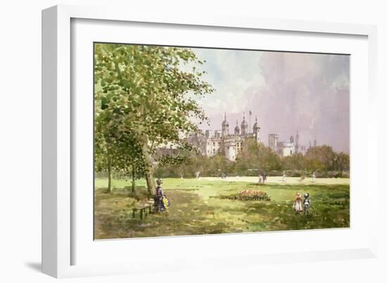 Tower of London from Trinity Square, 1890's-John Sutton-Framed Giclee Print