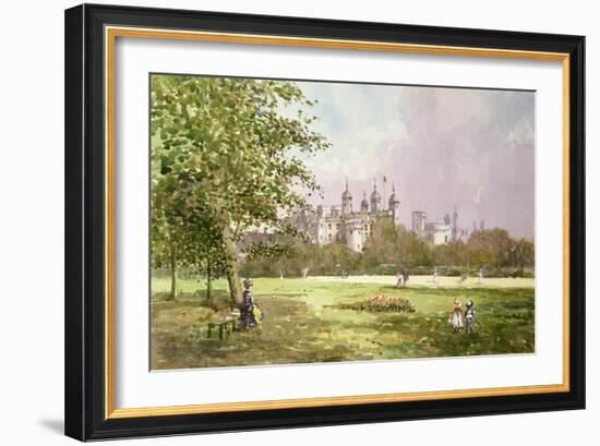 Tower of London from Trinity Square, 1890's-John Sutton-Framed Giclee Print