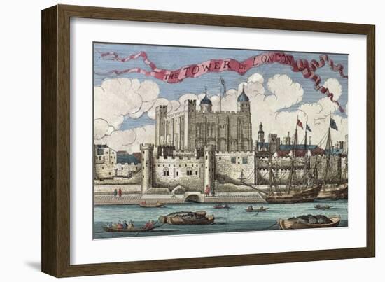 Tower of London Seen from the River Thames, from A Book of the Prospects of the Remarkable Places-null-Framed Giclee Print