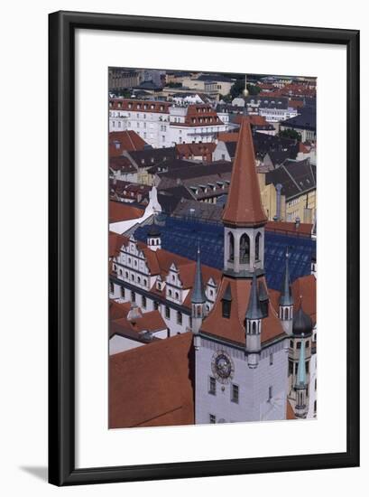 Tower of Old City Hall, Munich, Detail, Germany-null-Framed Giclee Print
