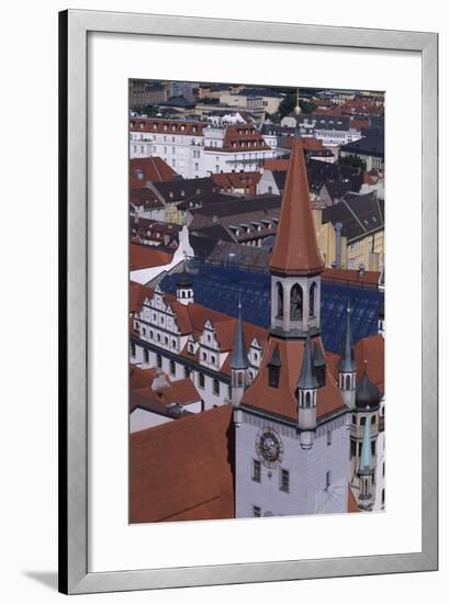 Tower of Old City Hall, Munich, Detail, Germany-null-Framed Giclee Print