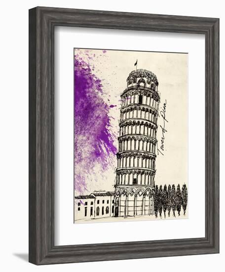 Tower of Pisa in Pen-Morgan Yamada-Framed Art Print