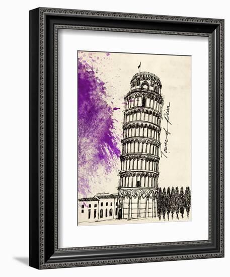 Tower of Pisa in Pen-Morgan Yamada-Framed Art Print