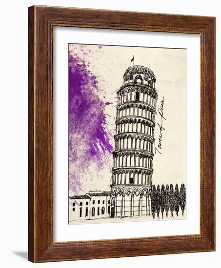 Tower of Pisa in Pen-Morgan Yamada-Framed Art Print