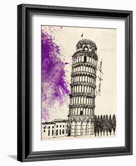 Tower of Pisa in Pen-Morgan Yamada-Framed Art Print