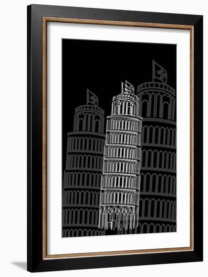 Tower of Pisa Night-Cristian Mielu-Framed Art Print