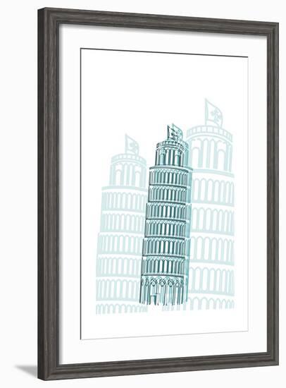 Tower of Pisa-Cristian Mielu-Framed Art Print