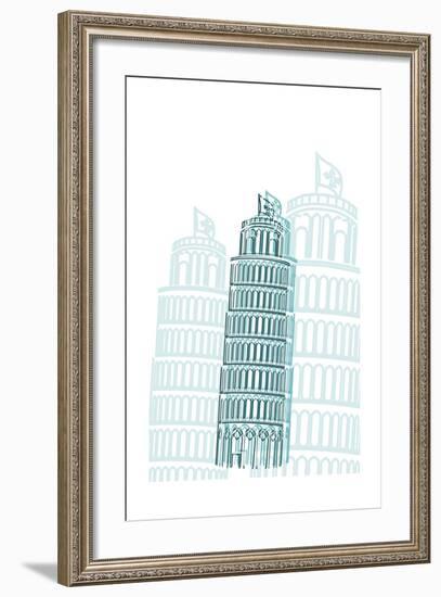 Tower of Pisa-Cristian Mielu-Framed Art Print