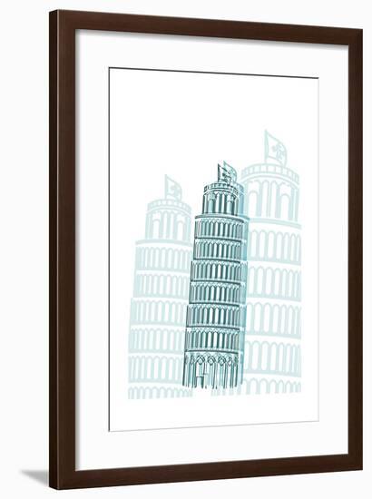 Tower of Pisa-Cristian Mielu-Framed Art Print