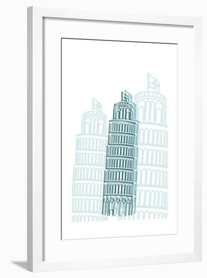 Tower of Pisa-Cristian Mielu-Framed Art Print