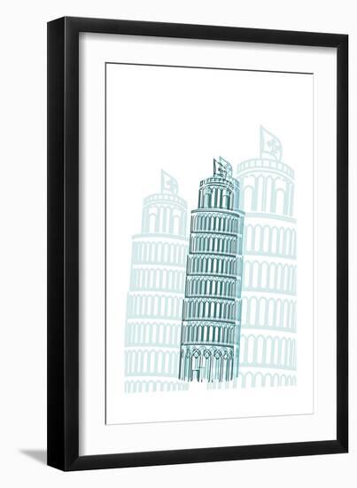 Tower of Pisa-Cristian Mielu-Framed Art Print