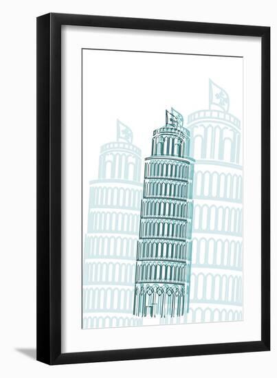 Tower of Pisa-Cristian Mielu-Framed Art Print