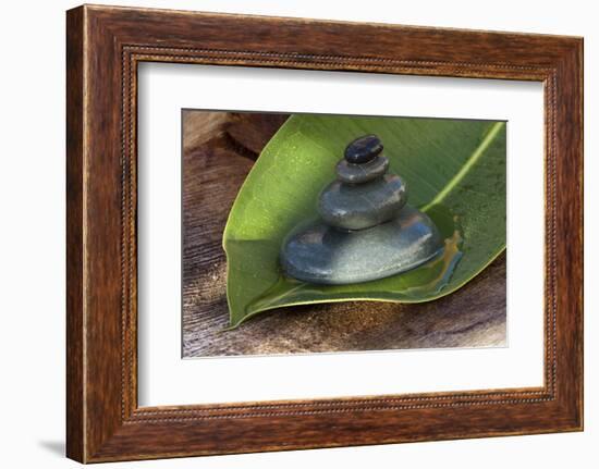 Tower of Stoneson Green Leaves-Uwe Merkel-Framed Photographic Print