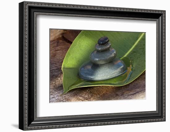 Tower of Stoneson Green Leaves-Uwe Merkel-Framed Photographic Print