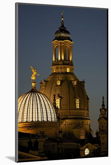 Tower of the Illuminated Church of Our Lady in the Evening-Uwe Steffens-Mounted Photographic Print