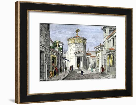 Tower of the Winds Topped by a Weathervane of Triton, and with Sundials on the Outer Walls-null-Framed Giclee Print