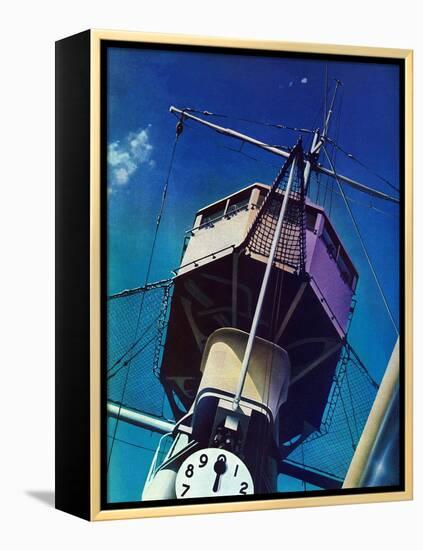 "Tower on Battleship," March 9, 1940-Arthur C. Radebaugh-Framed Premier Image Canvas