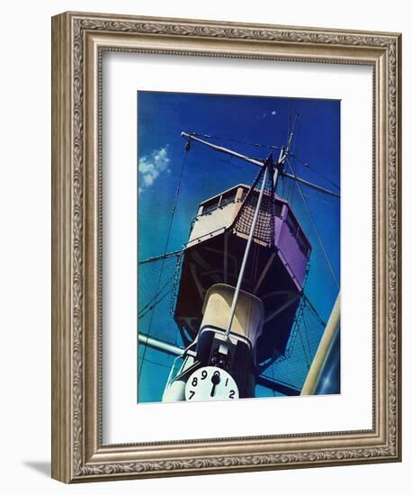 "Tower on Battleship," March 9, 1940-Arthur C. Radebaugh-Framed Giclee Print