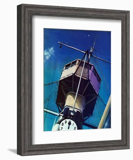 "Tower on Battleship," March 9, 1940-Arthur C. Radebaugh-Framed Giclee Print