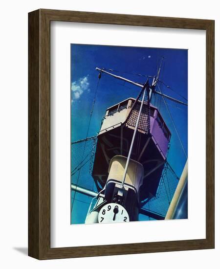 "Tower on Battleship," March 9, 1940-Arthur C. Radebaugh-Framed Giclee Print