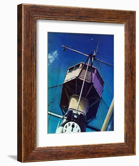 "Tower on Battleship," March 9, 1940-Arthur C. Radebaugh-Framed Giclee Print