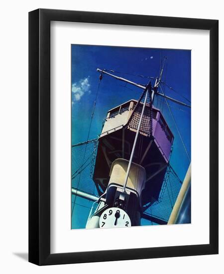 "Tower on Battleship," March 9, 1940-Arthur C. Radebaugh-Framed Giclee Print