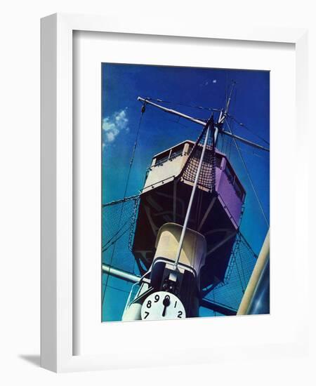 "Tower on Battleship," March 9, 1940-Arthur C. Radebaugh-Framed Giclee Print