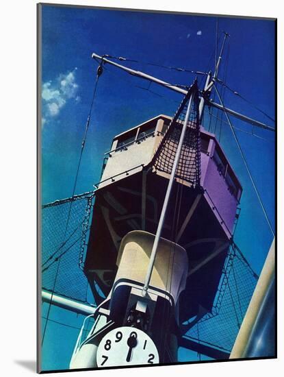 "Tower on Battleship," March 9, 1940-Arthur C. Radebaugh-Mounted Giclee Print