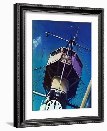 "Tower on Battleship," March 9, 1940-Arthur C. Radebaugh-Framed Giclee Print