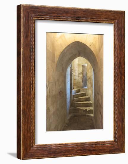 Tower staircase, Castel del Monte, Andria, Italy-Jim Engelbrecht-Framed Photographic Print