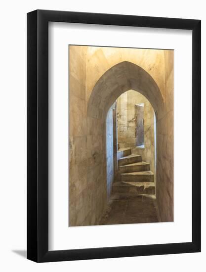 Tower staircase, Castel del Monte, Andria, Italy-Jim Engelbrecht-Framed Photographic Print