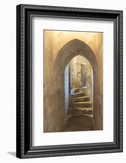 Tower staircase, Castel del Monte, Andria, Italy-Jim Engelbrecht-Framed Photographic Print