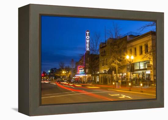 Tower Theatre on Wall Street at Dusk, Bend, Oregon, USA-Chuck Haney-Framed Premier Image Canvas