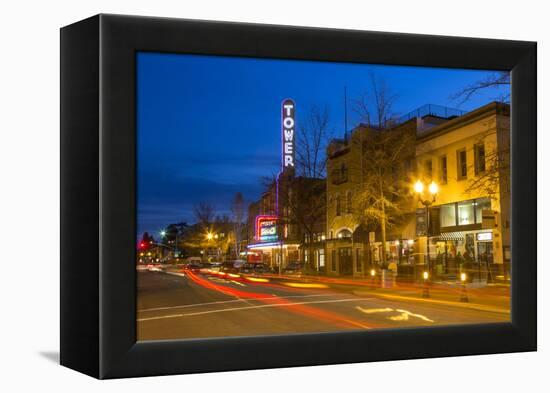 Tower Theatre on Wall Street at Dusk, Bend, Oregon, USA-Chuck Haney-Framed Premier Image Canvas