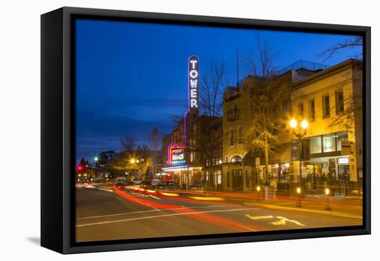 Tower Theatre on Wall Street at Dusk, Bend, Oregon, USA-Chuck Haney-Framed Premier Image Canvas