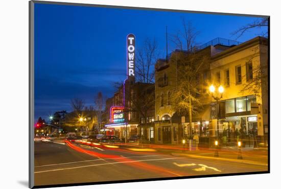Tower Theatre on Wall Street at Dusk, Bend, Oregon, USA-Chuck Haney-Mounted Photographic Print