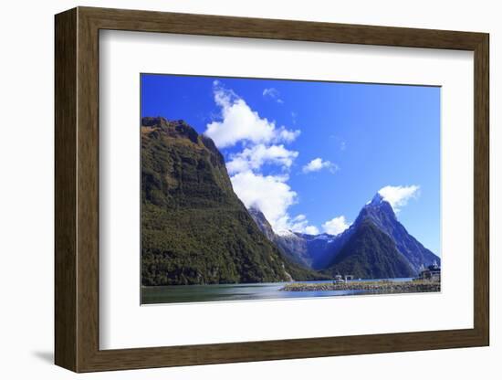 Towering Peaks and Narrow Gorge of Milford Sound on the South Island of New Zealand-Paul Dymond-Framed Photographic Print