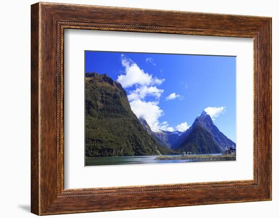 Towering Peaks and Narrow Gorge of Milford Sound on the South Island of New Zealand-Paul Dymond-Framed Photographic Print